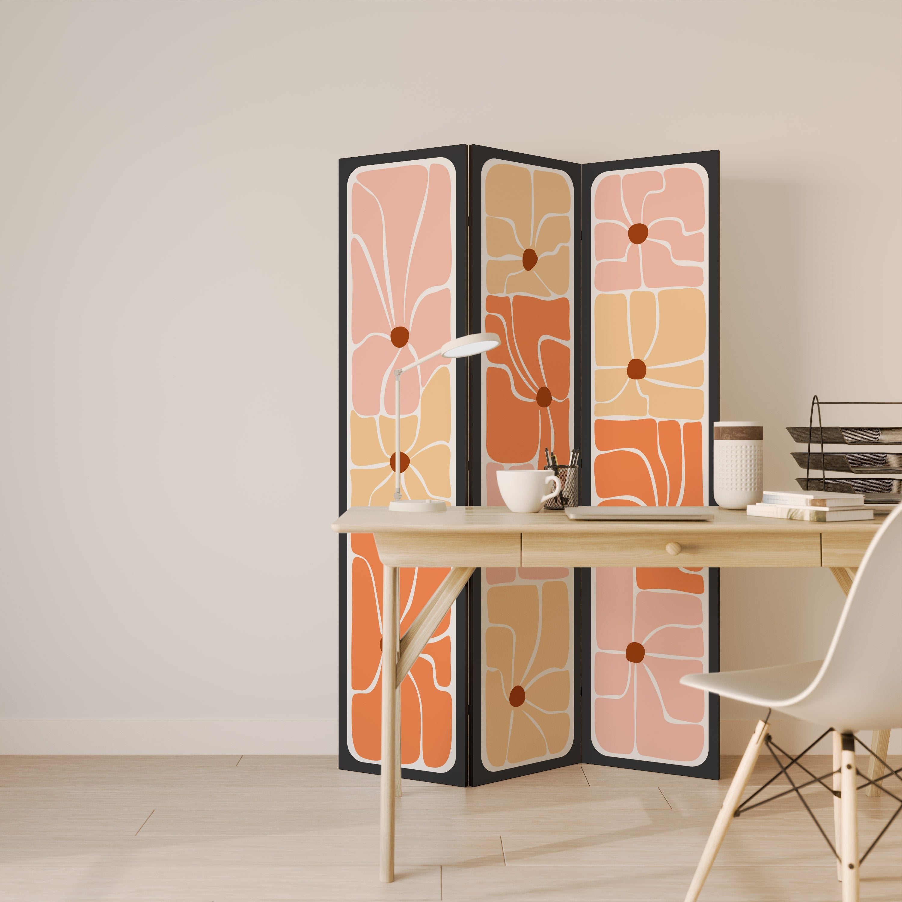 FINE CURRENTS Biombo Decorativo de 3 Painéis