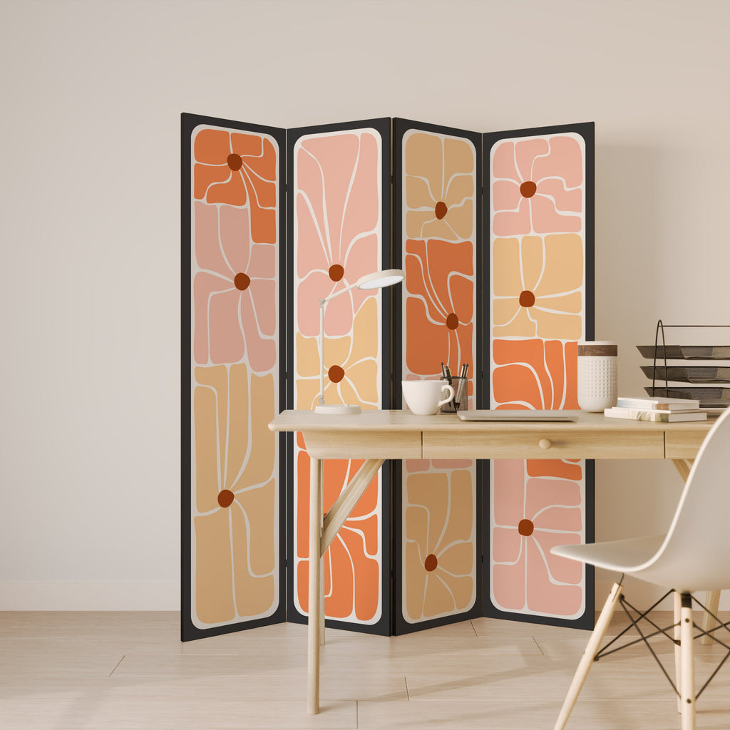 FINE CURRENTS Biombo Decorativo de 4 Painéis