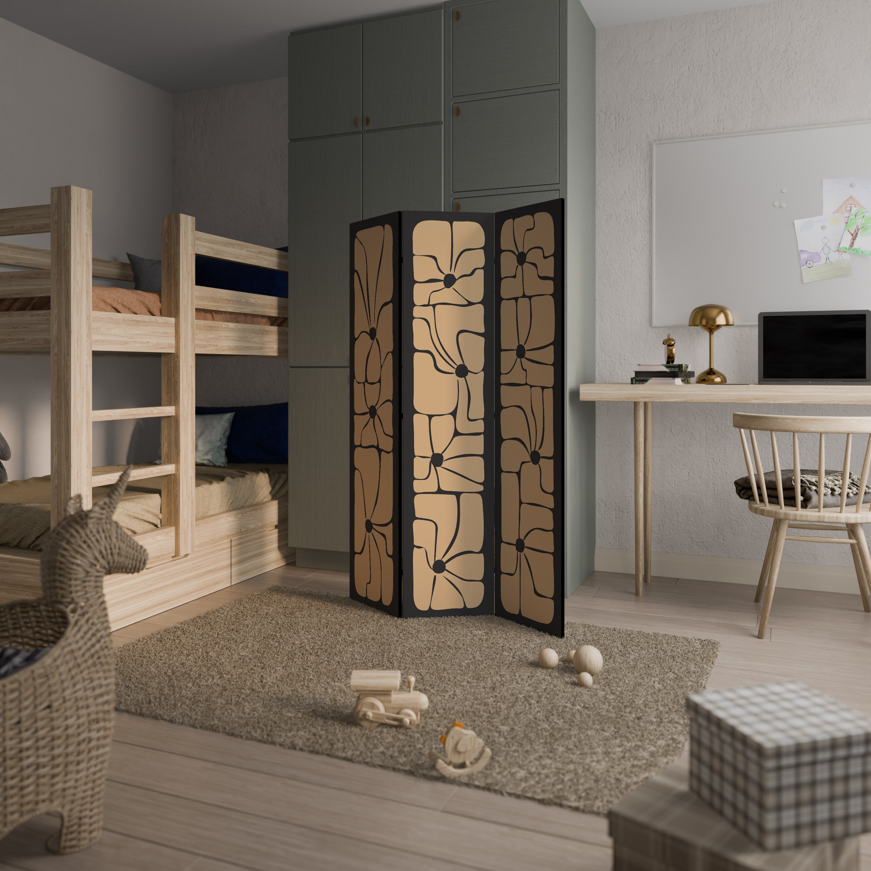 TRANQUIL CURRENTS 3-Panel Room Divider