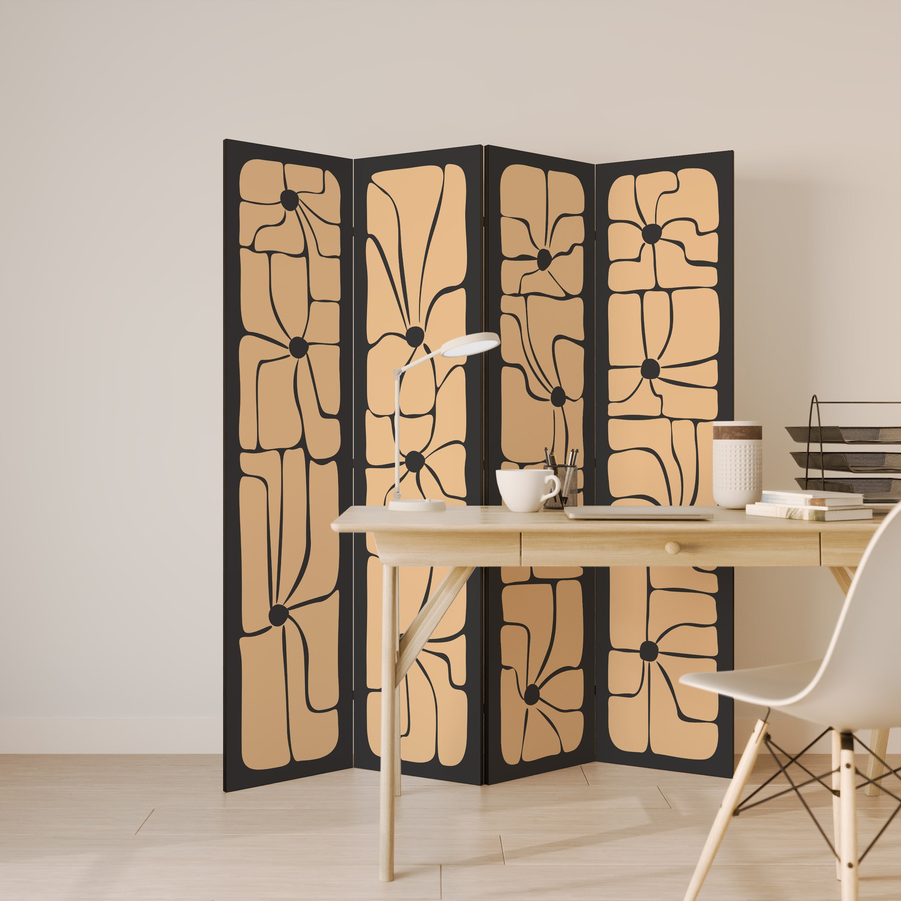 TRANQUIL CURRENTS Biombo Decorativo de 4 Painéis