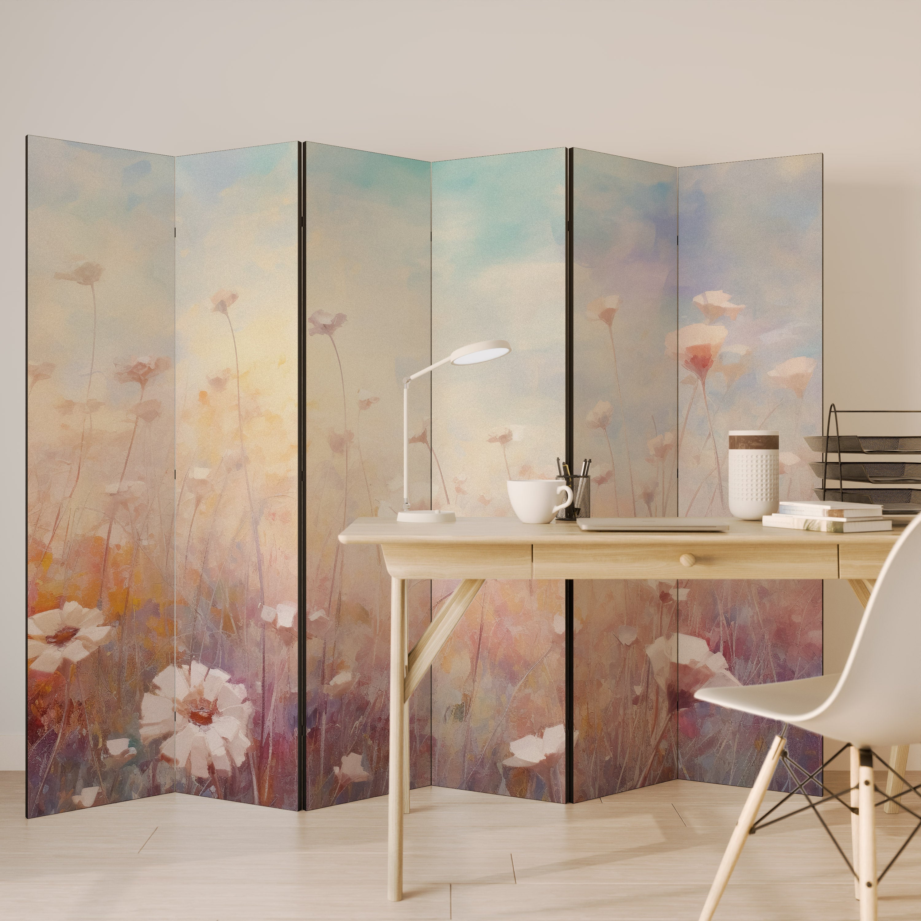 BREEZE OF COLORS Biombo Decorativo de 6 Painéis