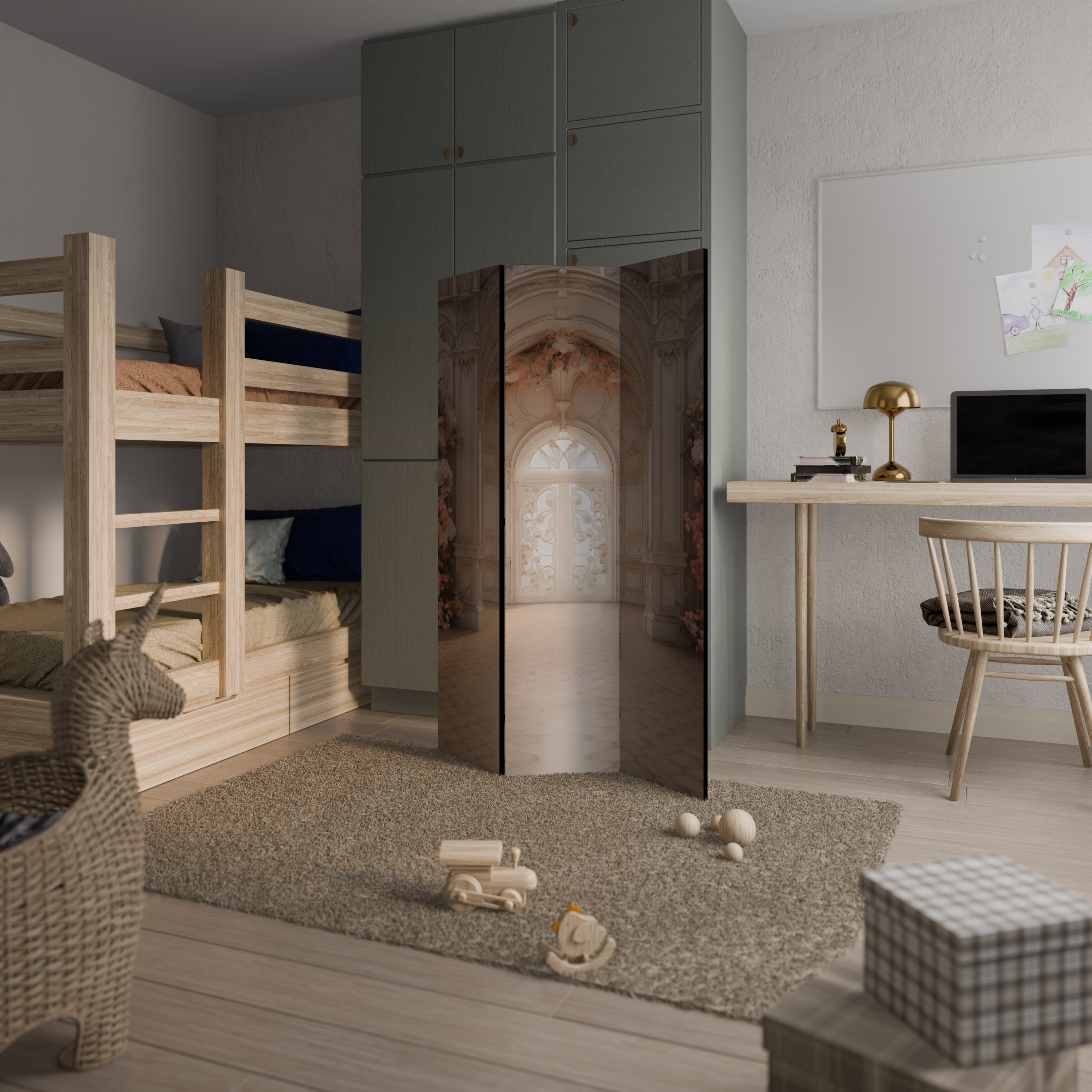 VIVID DREAMSCAPE DOORS 3-Panel Room Divider