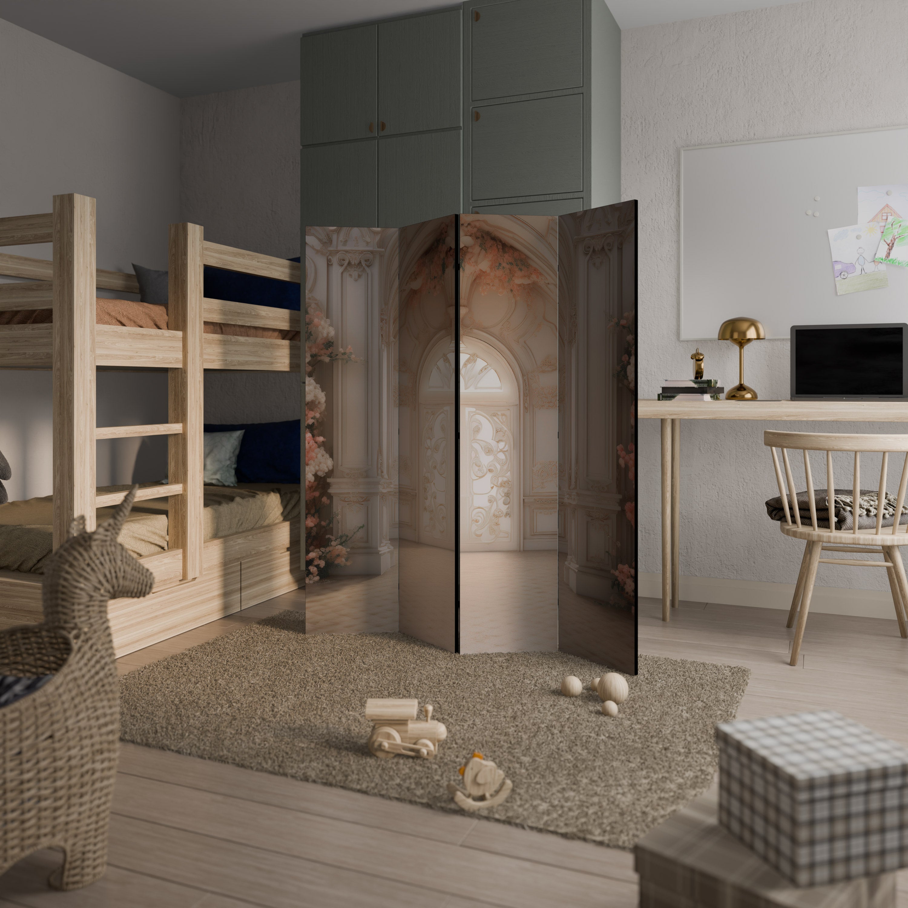 VIVID DREAMSCAPE DOORS Biombo Decorativo de 4 Painéis