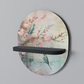 CHERRY BIRDSONG Prateleira Oval Decorativa em Acabamento Preto