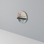 CHERRY BIRDSONG Prateleira Oval Decorativa em Acabamento Preto