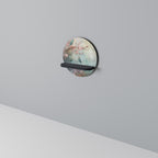 CHERRY BIRDSONG Round Art Shelf In Black Finish