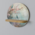 CHERRY BIRDSONG Prateleira Redonda Decorativa em Efeito Carvalho