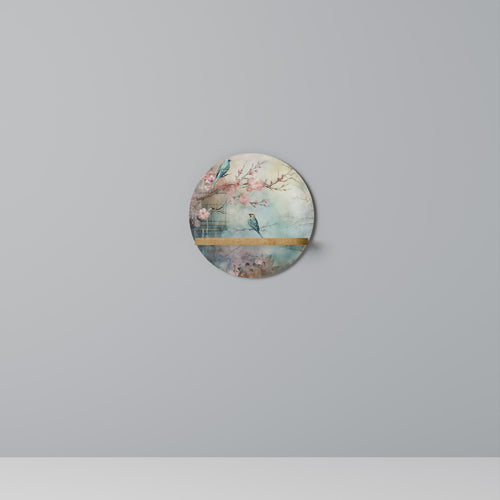 CHERRY BIRDSONG Prateleira Redonda Decorativa em Efeito Carvalho