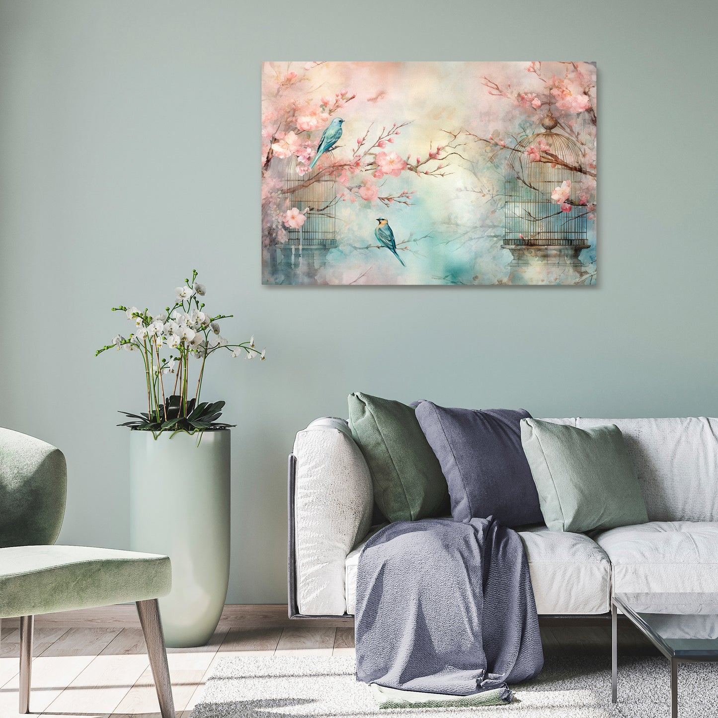 CHERRY BIRDSONG Horizontal Canvas Print