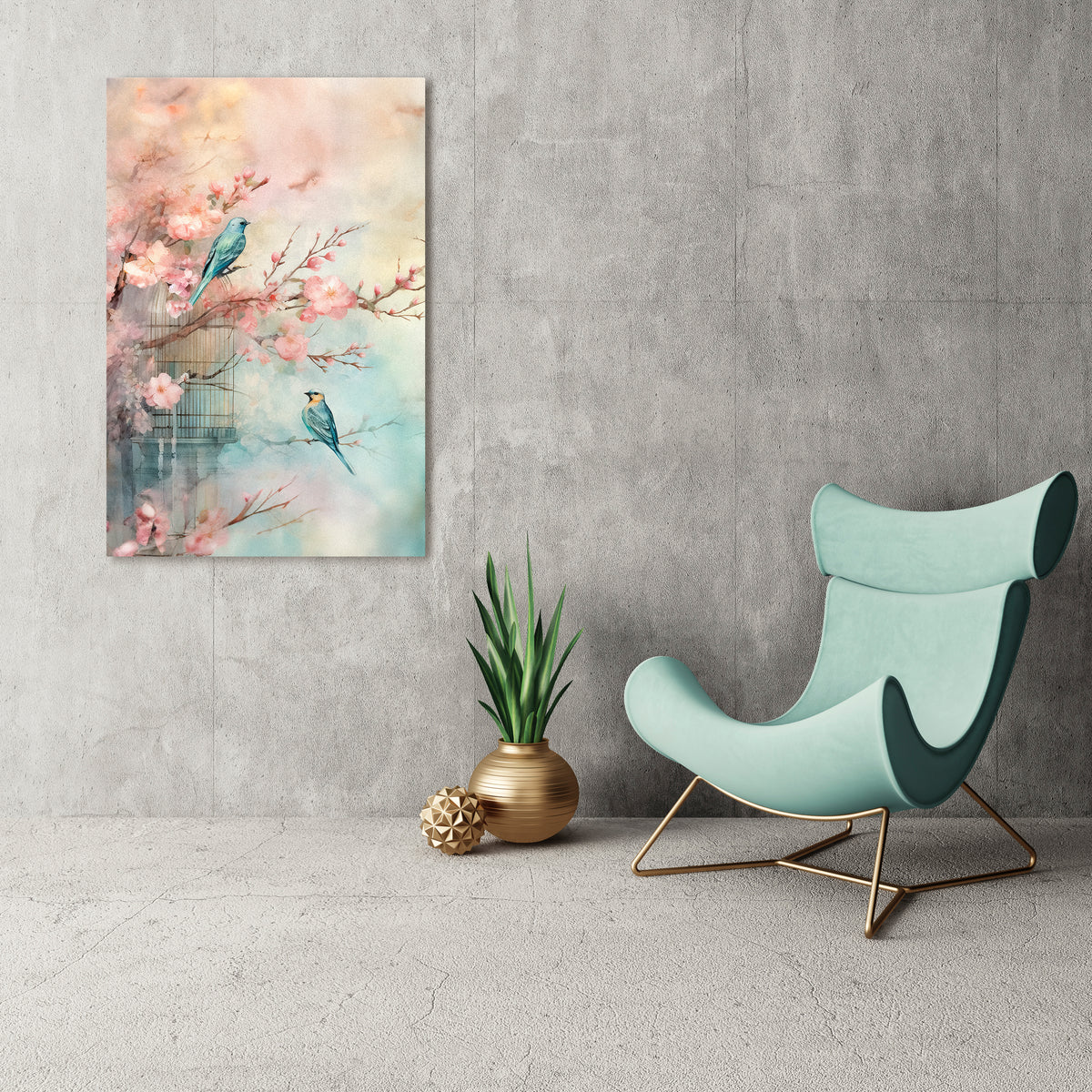 CHERRY BIRDSONG Quadro em tela vertical