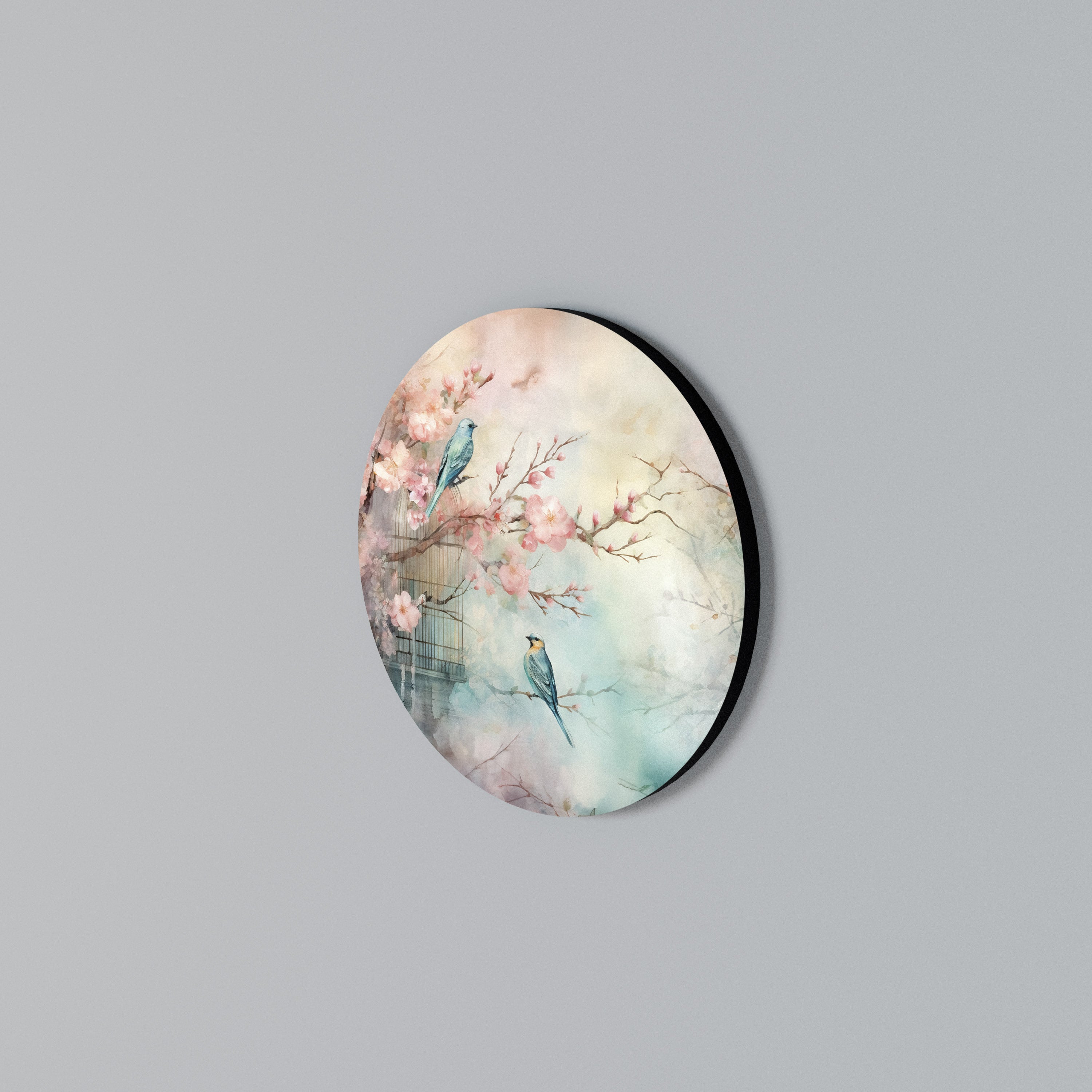 CHERRY BIRDSONG Arte de Parede Redonda