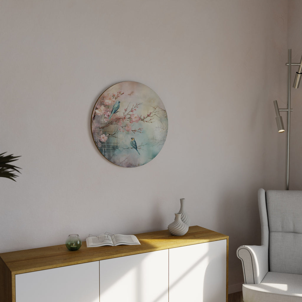 CHERRY BIRDSONG Round Wall Art