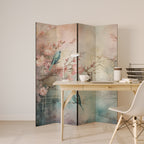 CHERRY BIRDSONG Biombo Decorativo de 4 Painéis