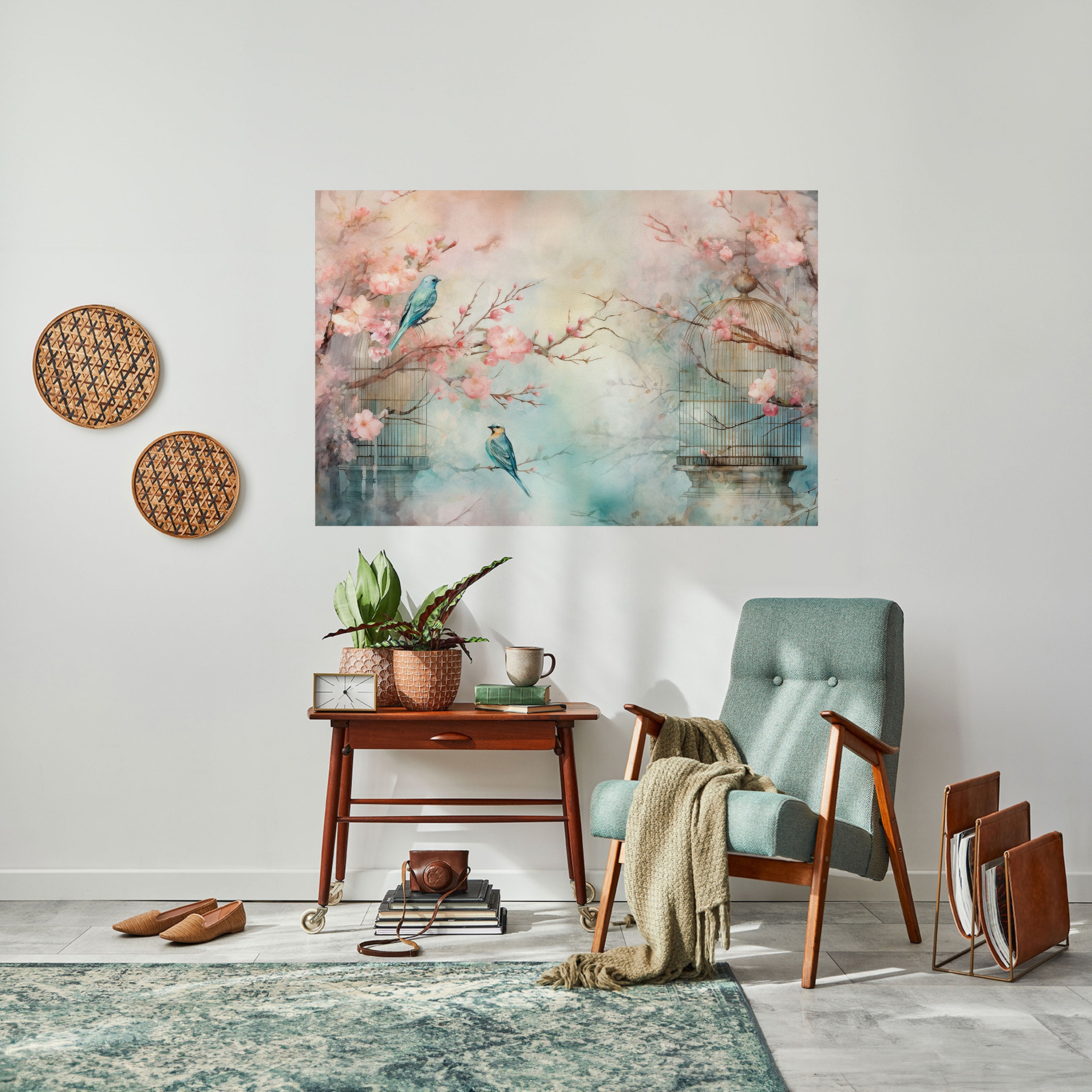 CHERRY BIRDSONG Peel and Stick Horizontal Poster