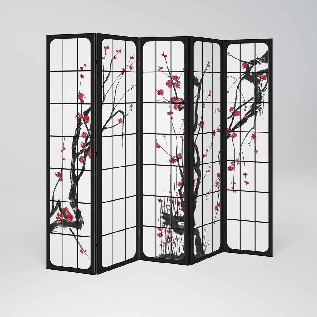 JAPANESE BLOSSOMS Biombo Decorativo de 5 Painéis