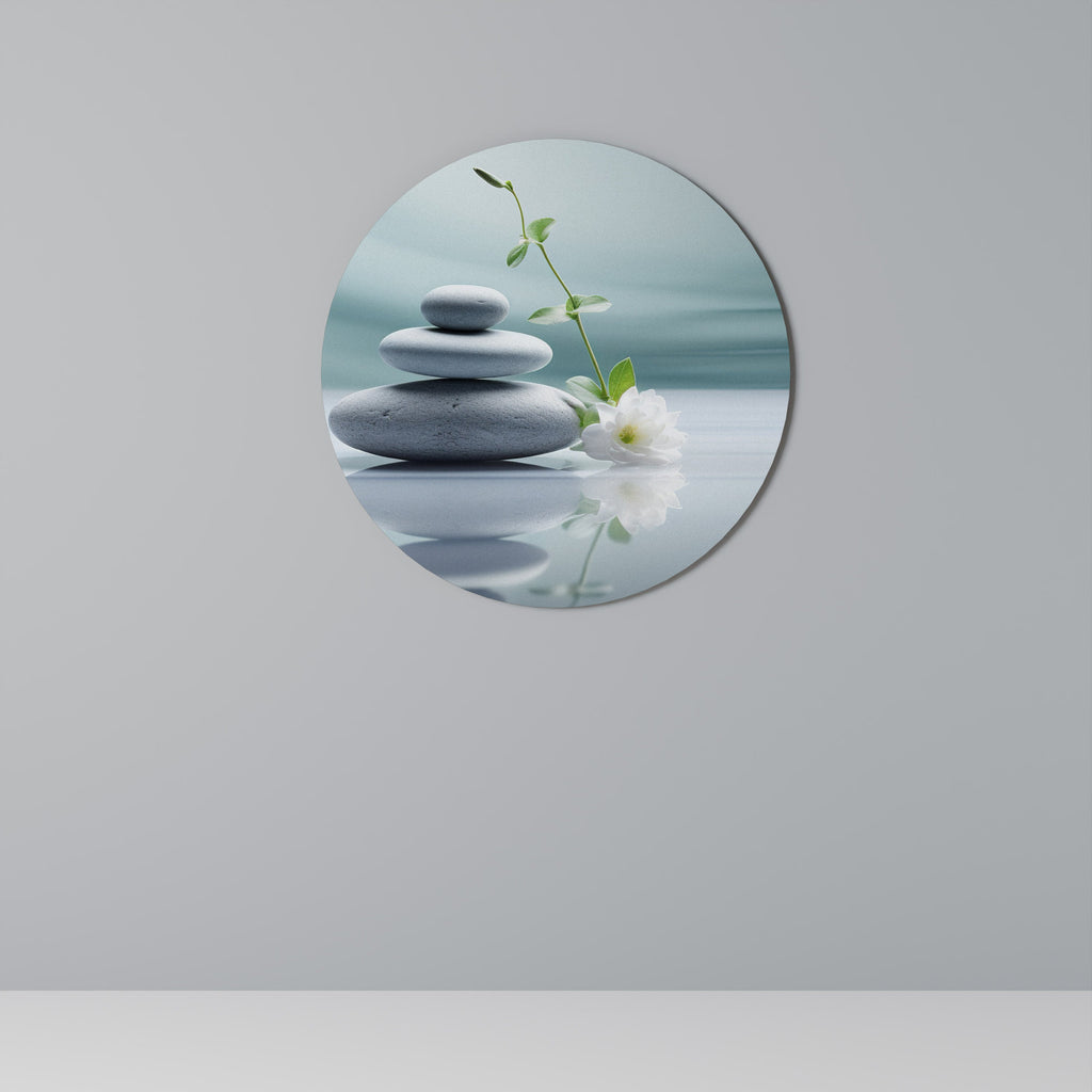 TRANQUIL STONE BALANCE Round Wall Art