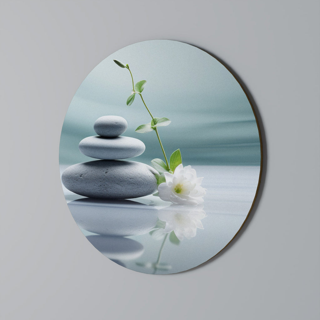 TRANQUIL STONE BALANCE Round Wall Art