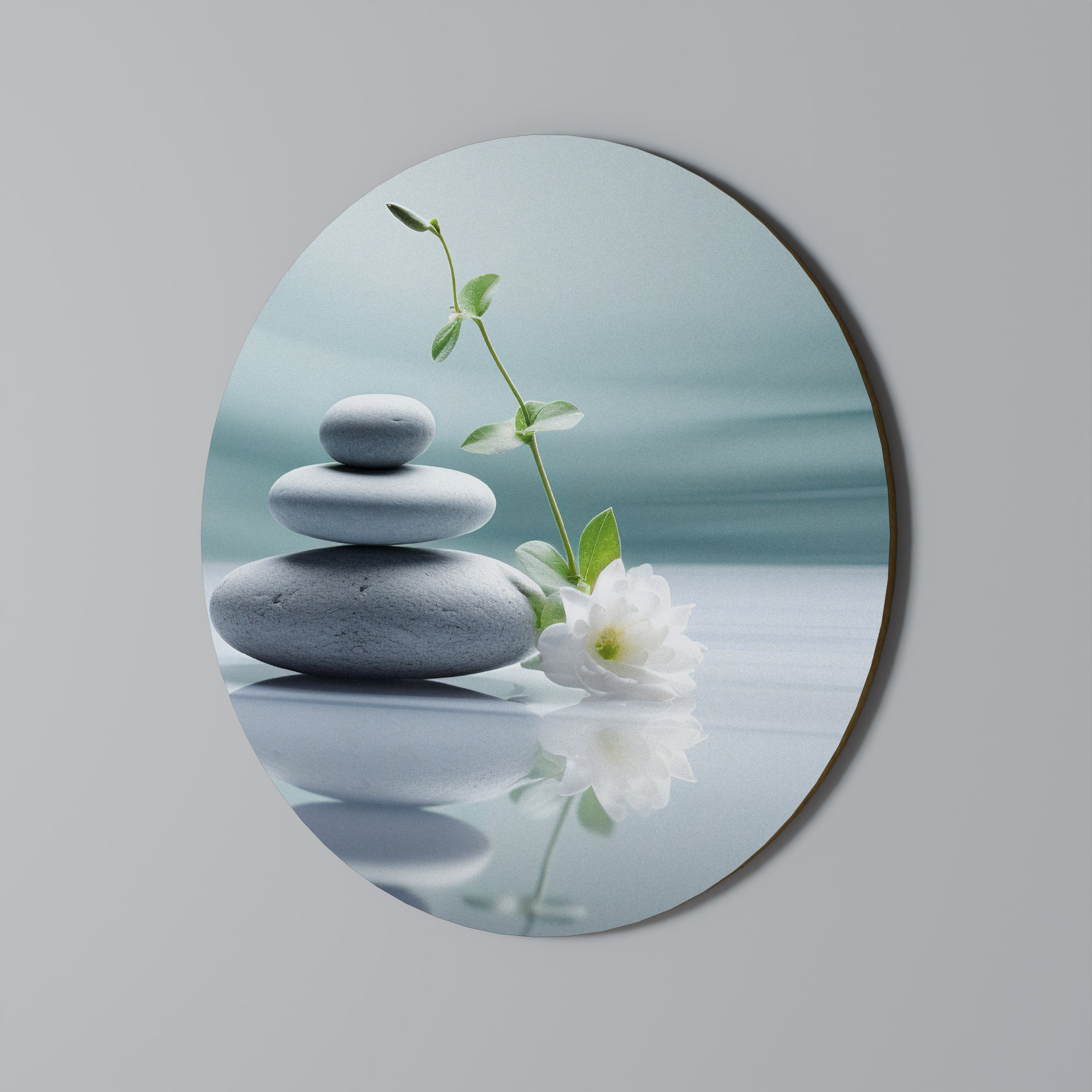 TRANQUIL STONE BALANCE Round Wall Art