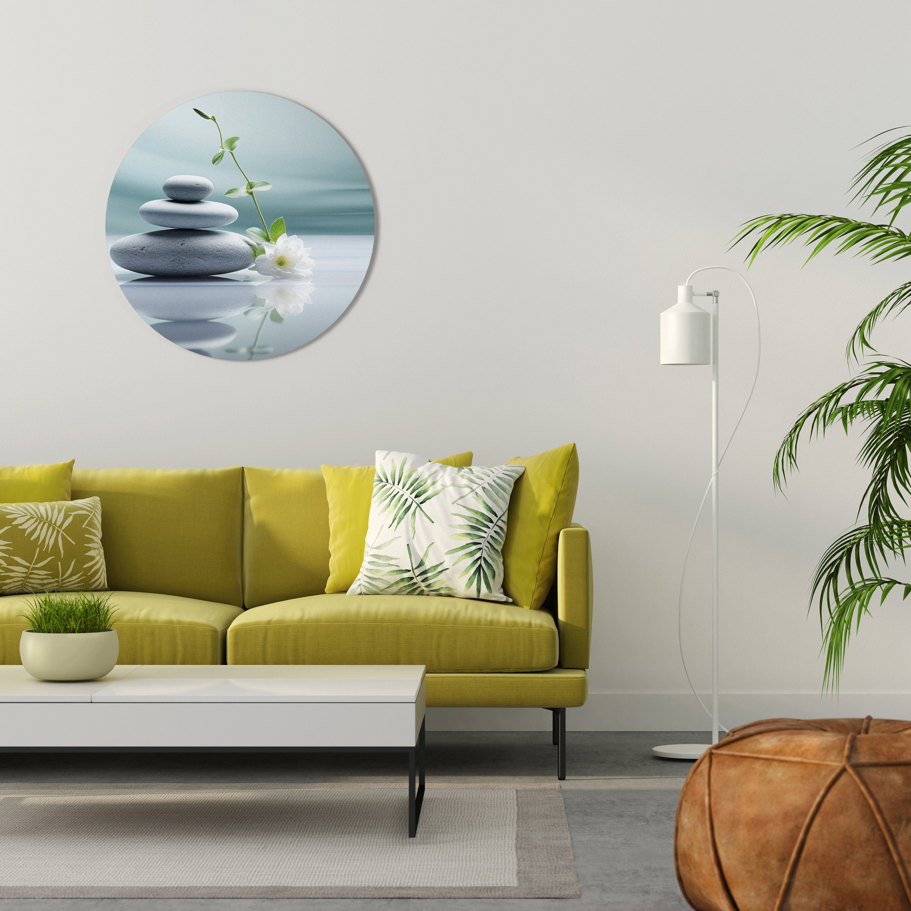 TRANQUIL STONE BALANCE Round Wall Art