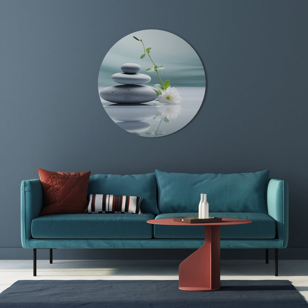 TRANQUIL STONE BALANCE Round Wall Art