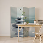 TRANQUIL STONE BALANCE Biombo Decorativo de 4 Painéis