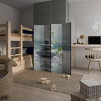 TRANQUIL STONE BALANCE Biombo Decorativo de 4 Painéis