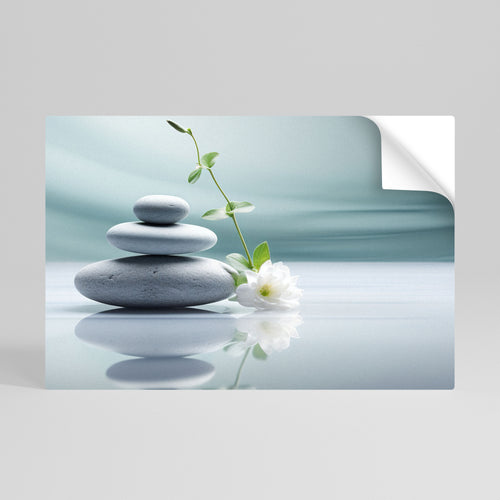 TRANQUIL STONE BALANCE Póster Autocolante Horizontal