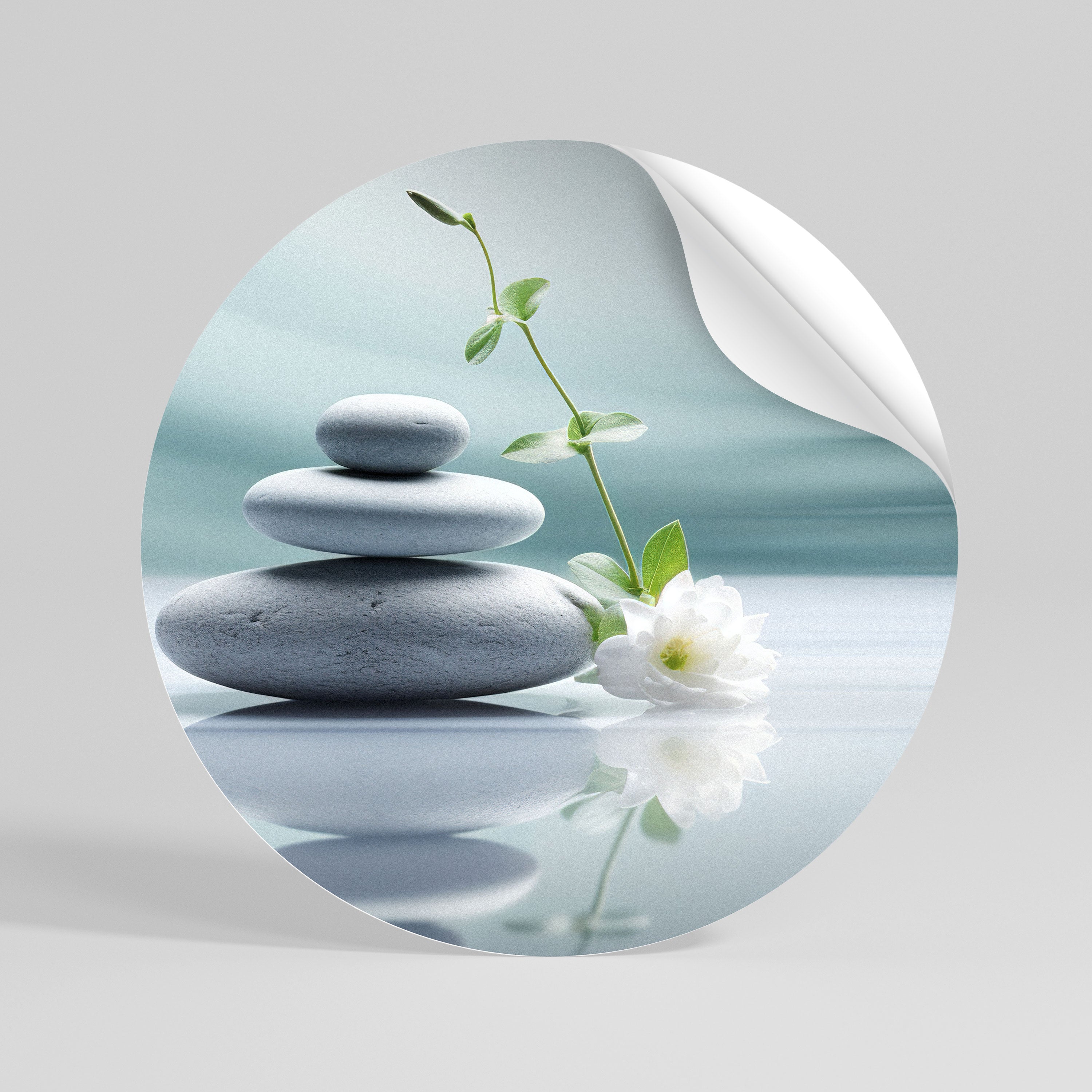 TRANQUIL STONE BALANCE Peel and Stick Round Sticker