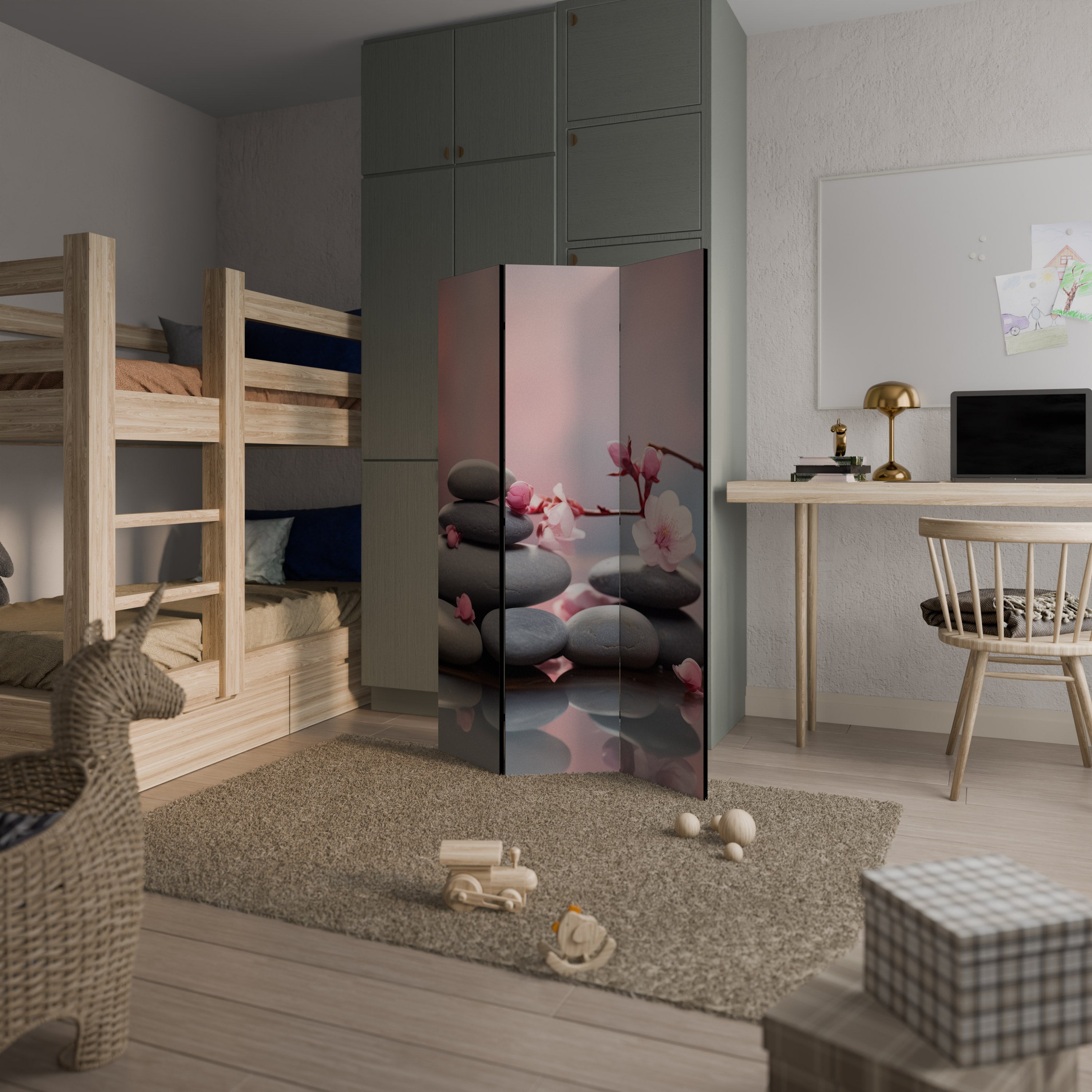 BALANCE OF NATURE Biombo Decorativo de 3 Painéis