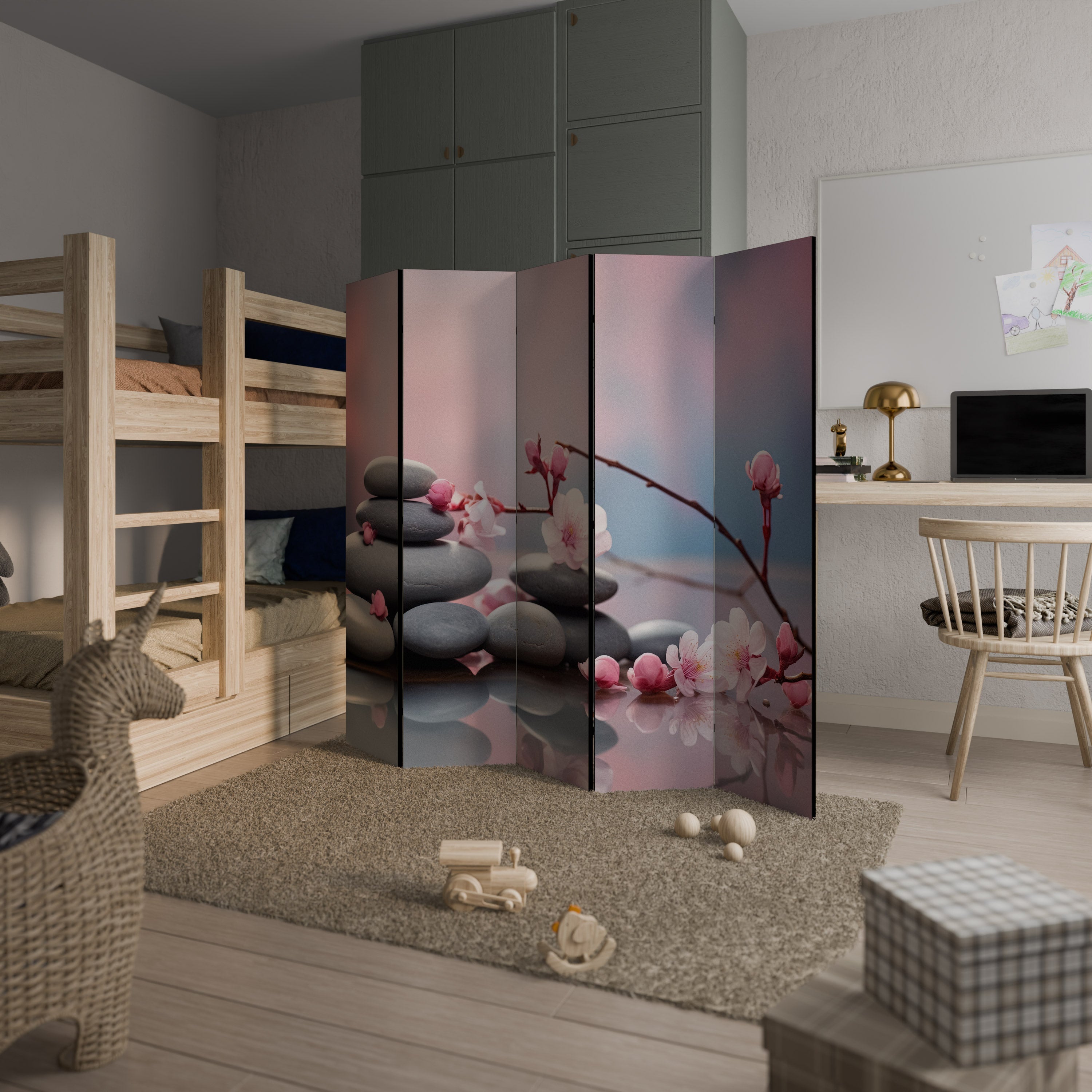 BALANCE OF NATURE Biombo Decorativo de 5 Painéis