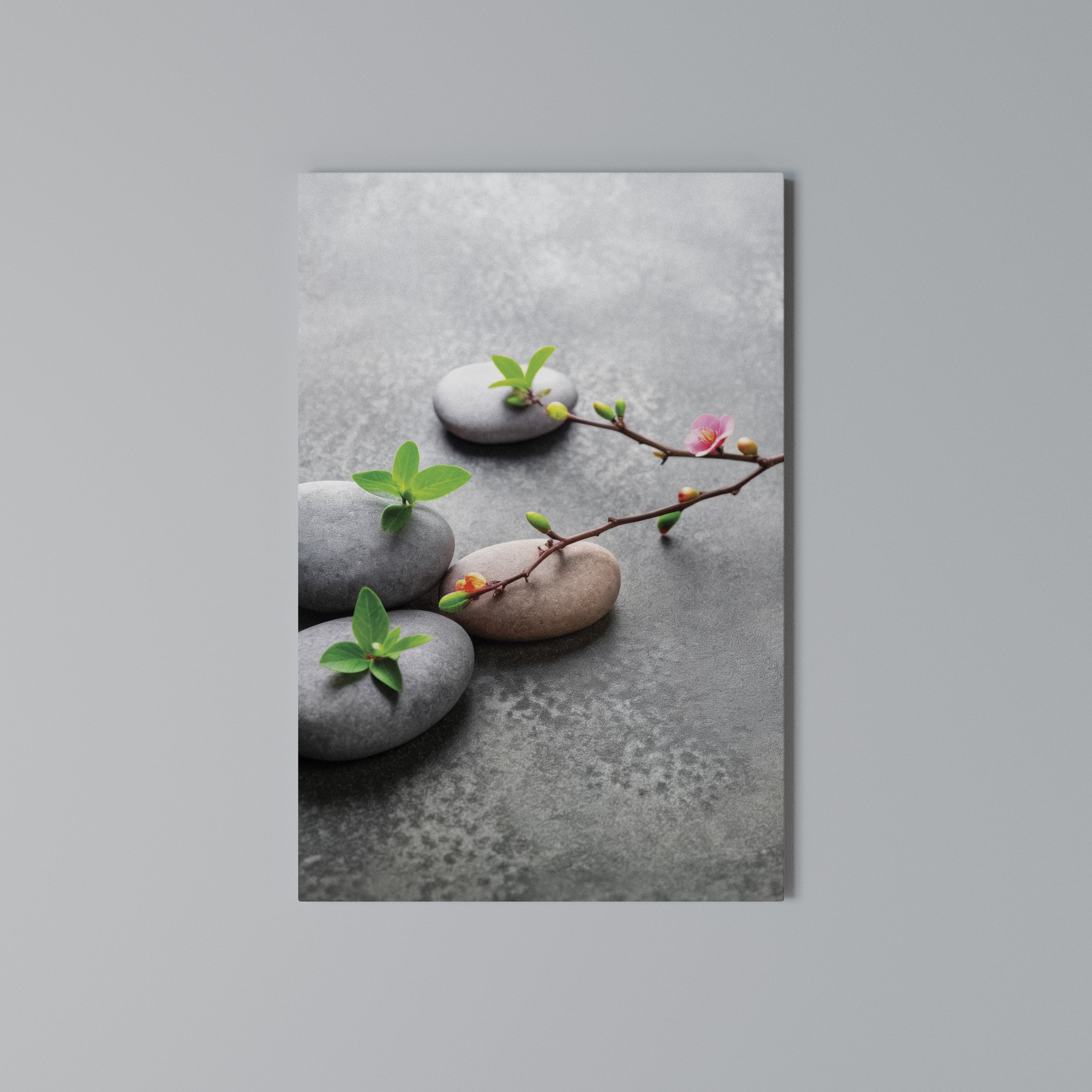 STONES AND BLOSSOMS Quadro em tela vertical