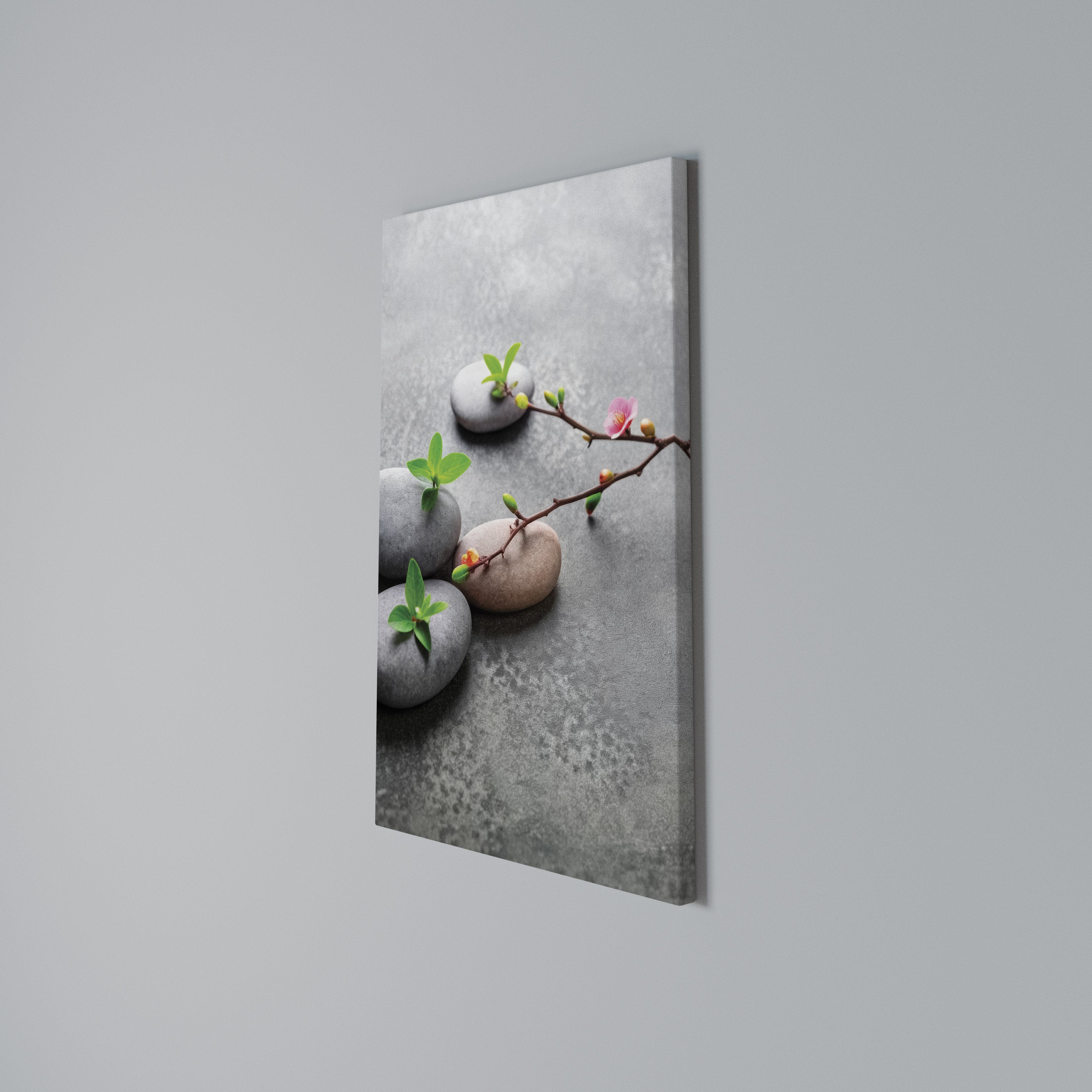 STONES AND BLOSSOMS Vertical Canvas Print