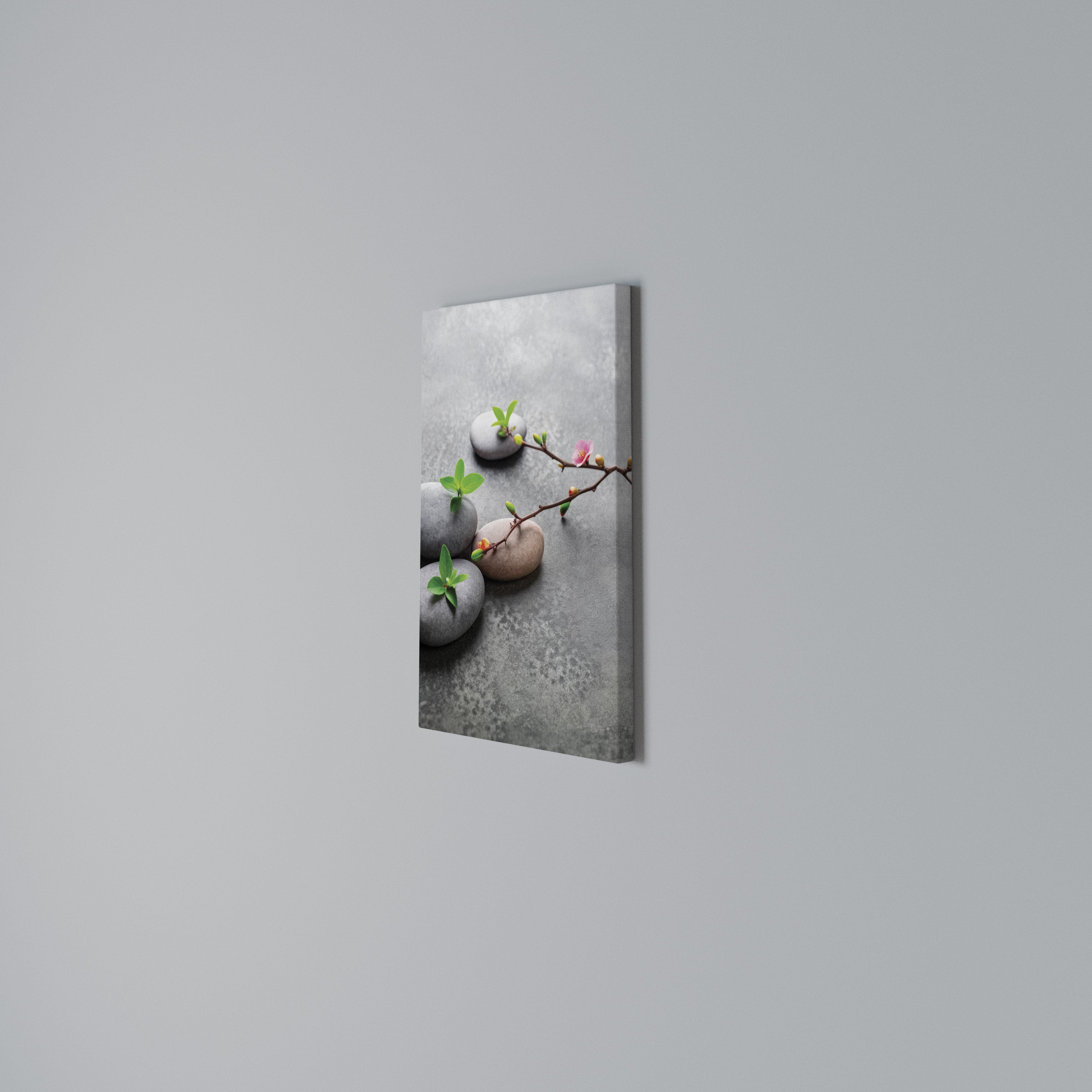 STONES AND BLOSSOMS Vertical Canvas Print
