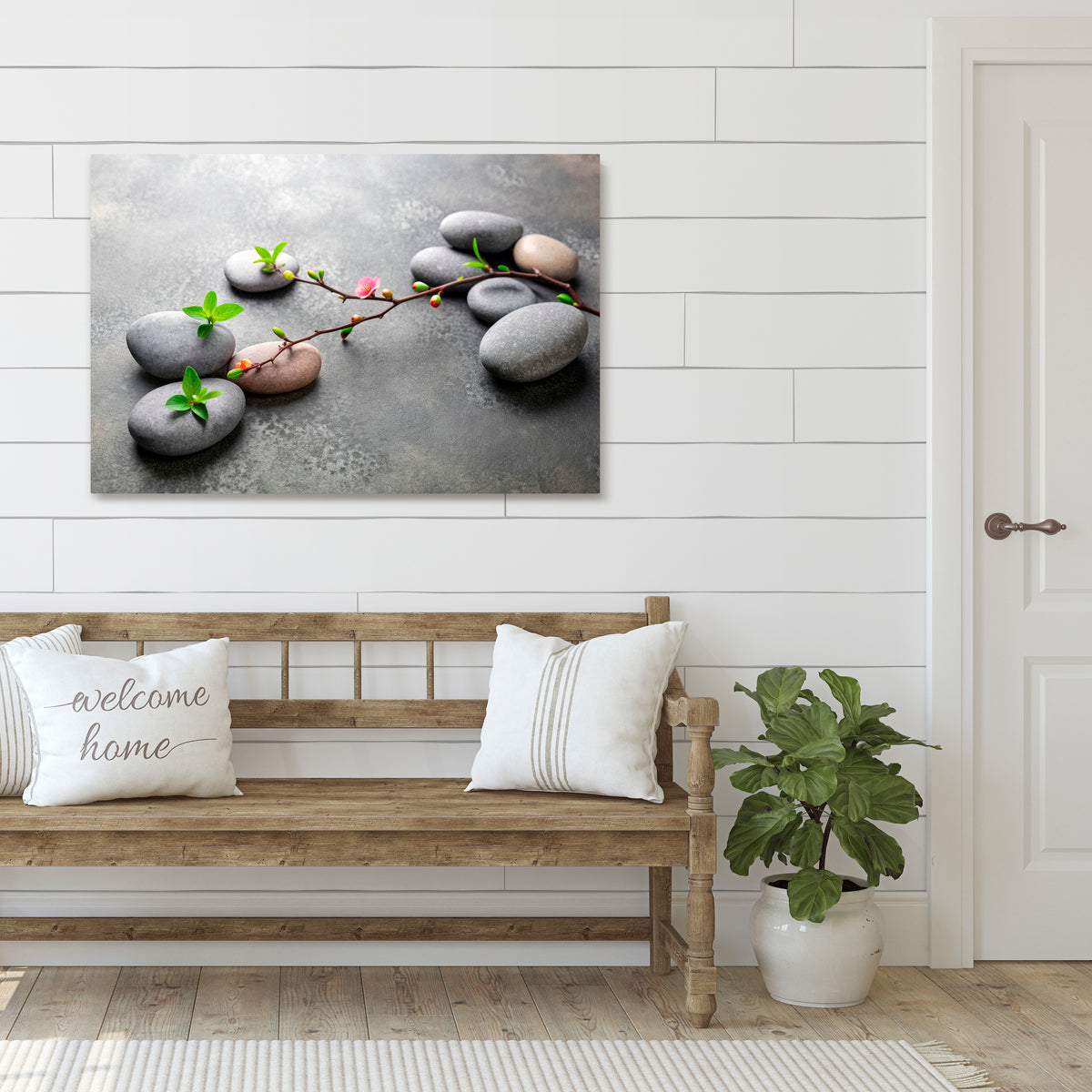 STONES AND BLOSSOMS Horizontal Canvas Print