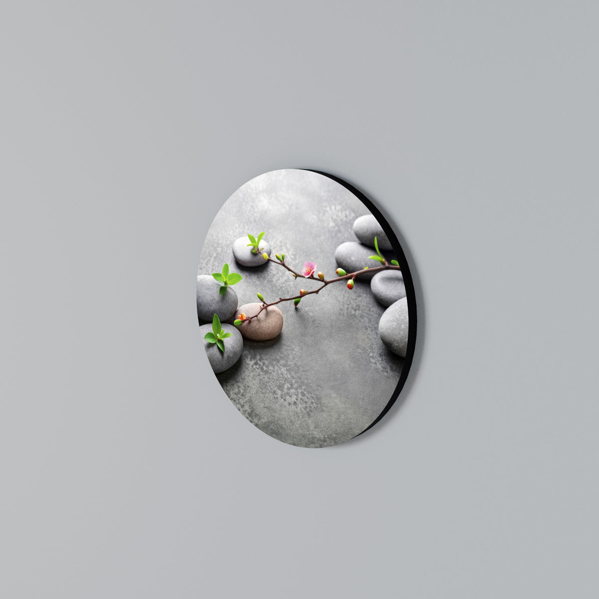 STONES AND BLOSSOMS Arte de Parede Redonda
