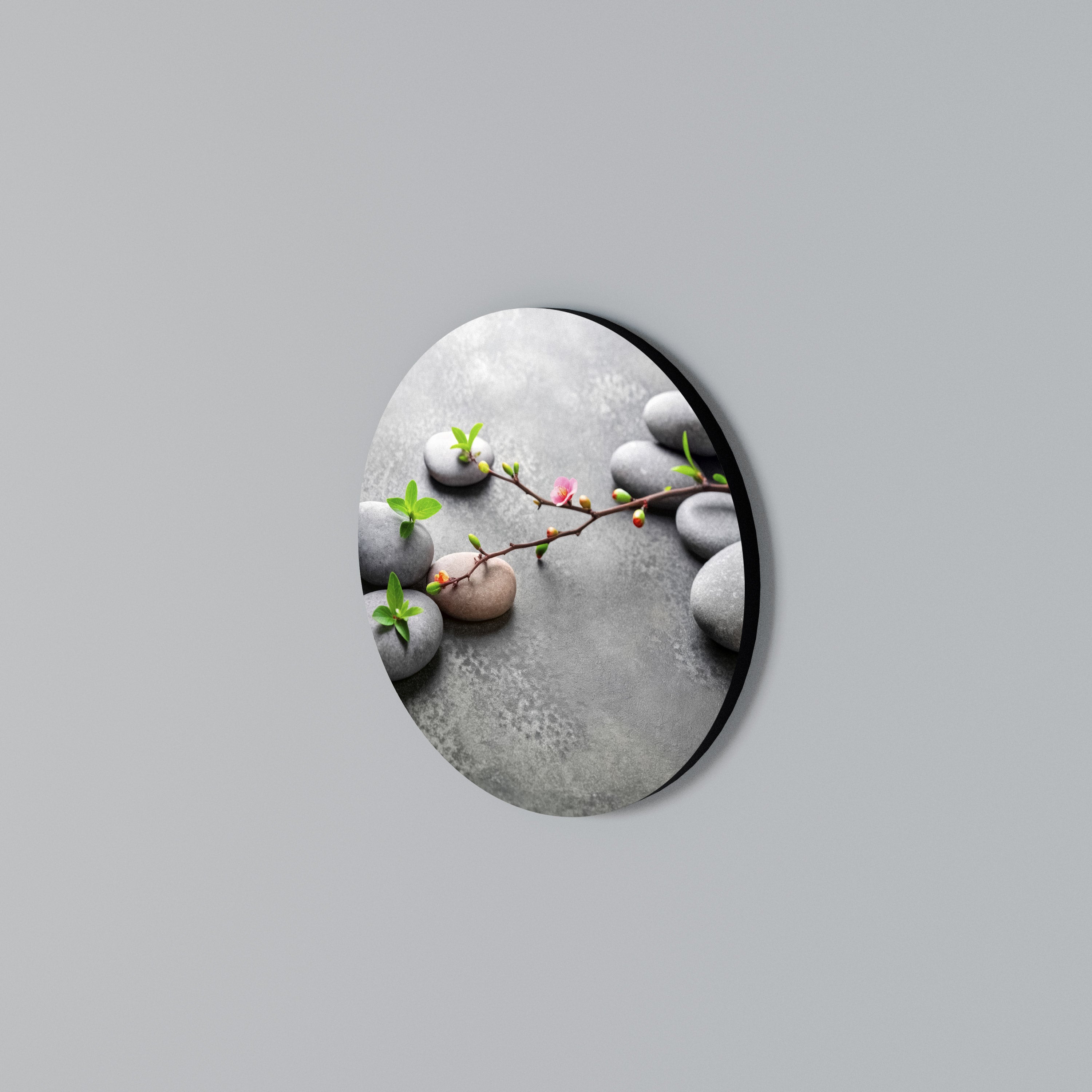 STONES AND BLOSSOMS Arte de Parede Redonda