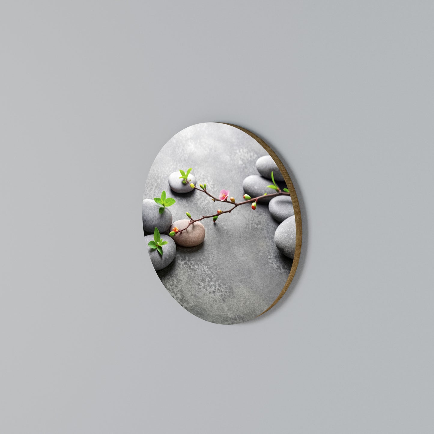 STONES AND BLOSSOMS Arte de Parede Redonda