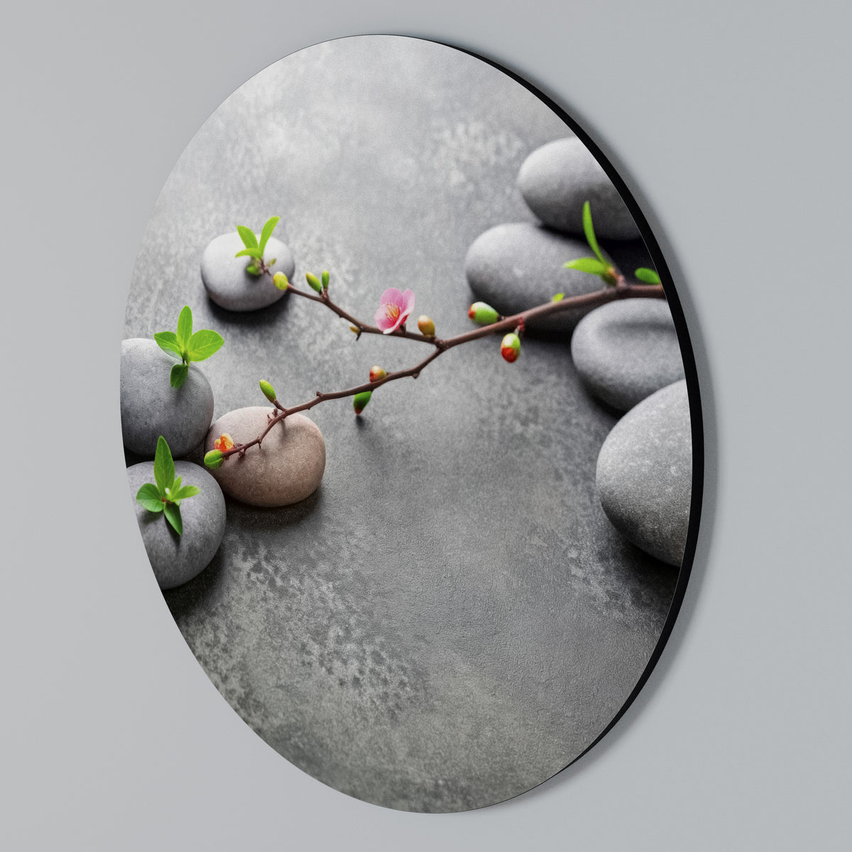 STONES AND BLOSSOMS Arte de Parede Redonda