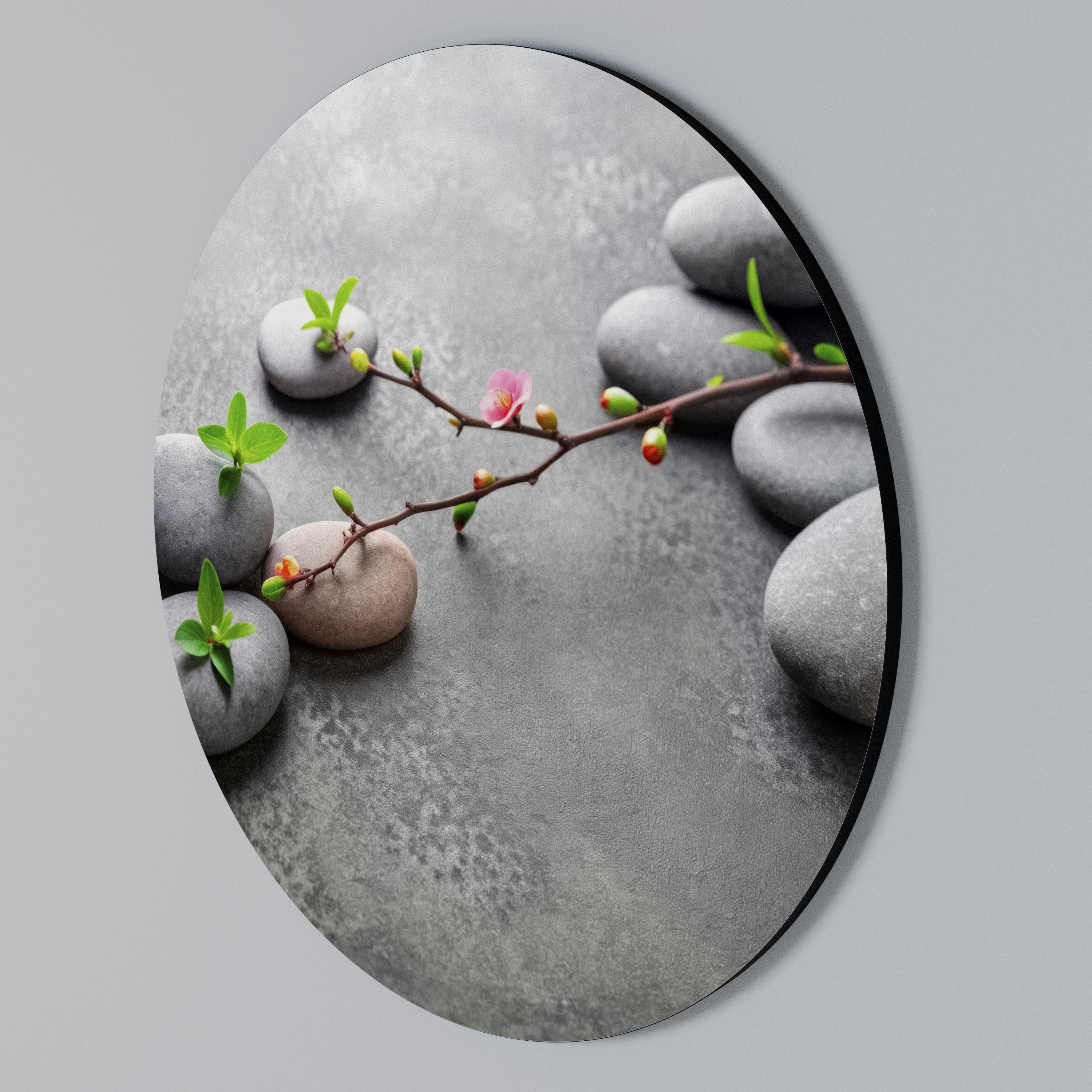 STONES AND BLOSSOMS Arte de Parede Redonda