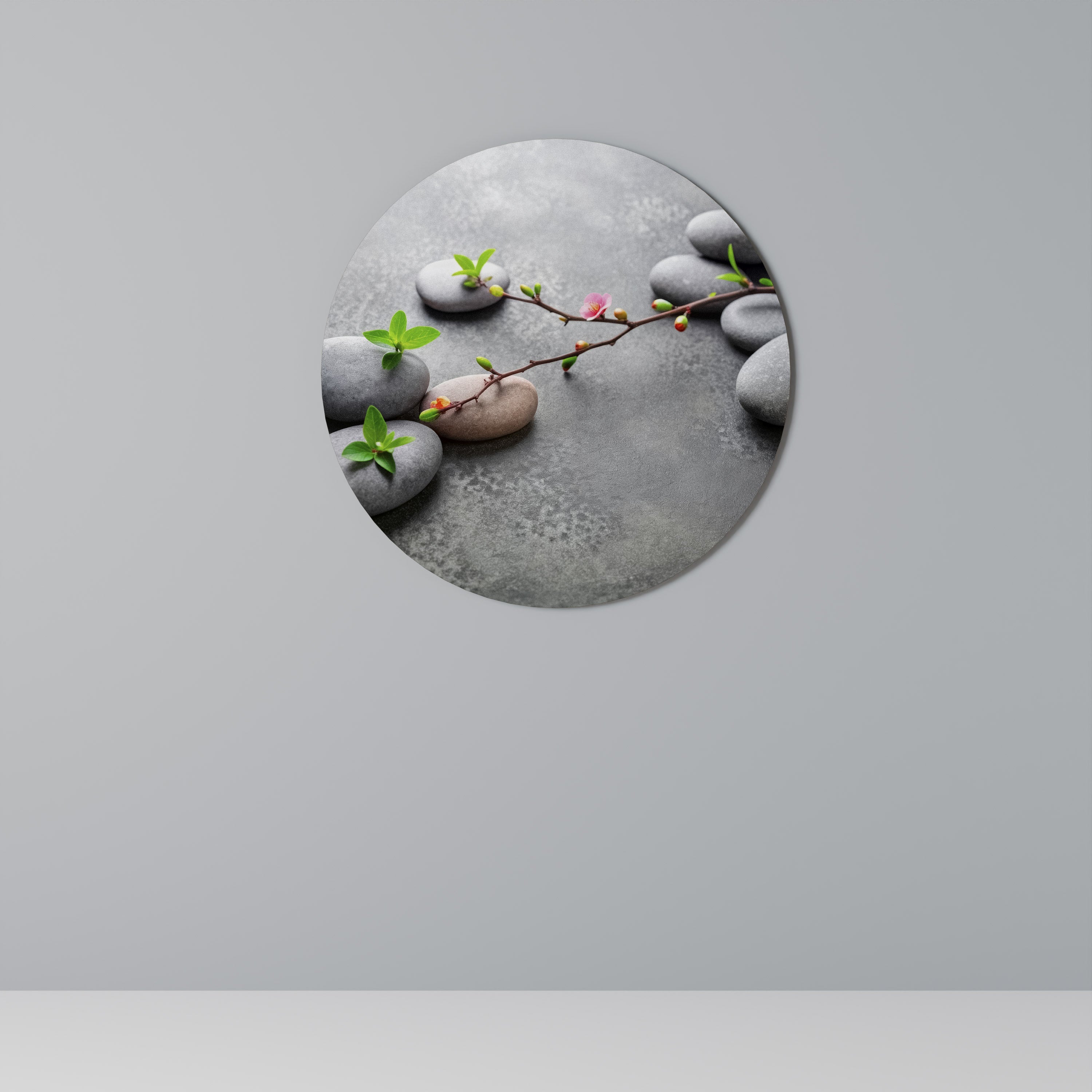 STONES AND BLOSSOMS Quadro Redondo Decorativo