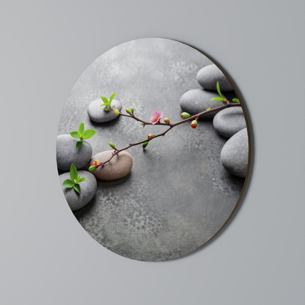 STONES AND BLOSSOMS Quadro Redondo Decorativo