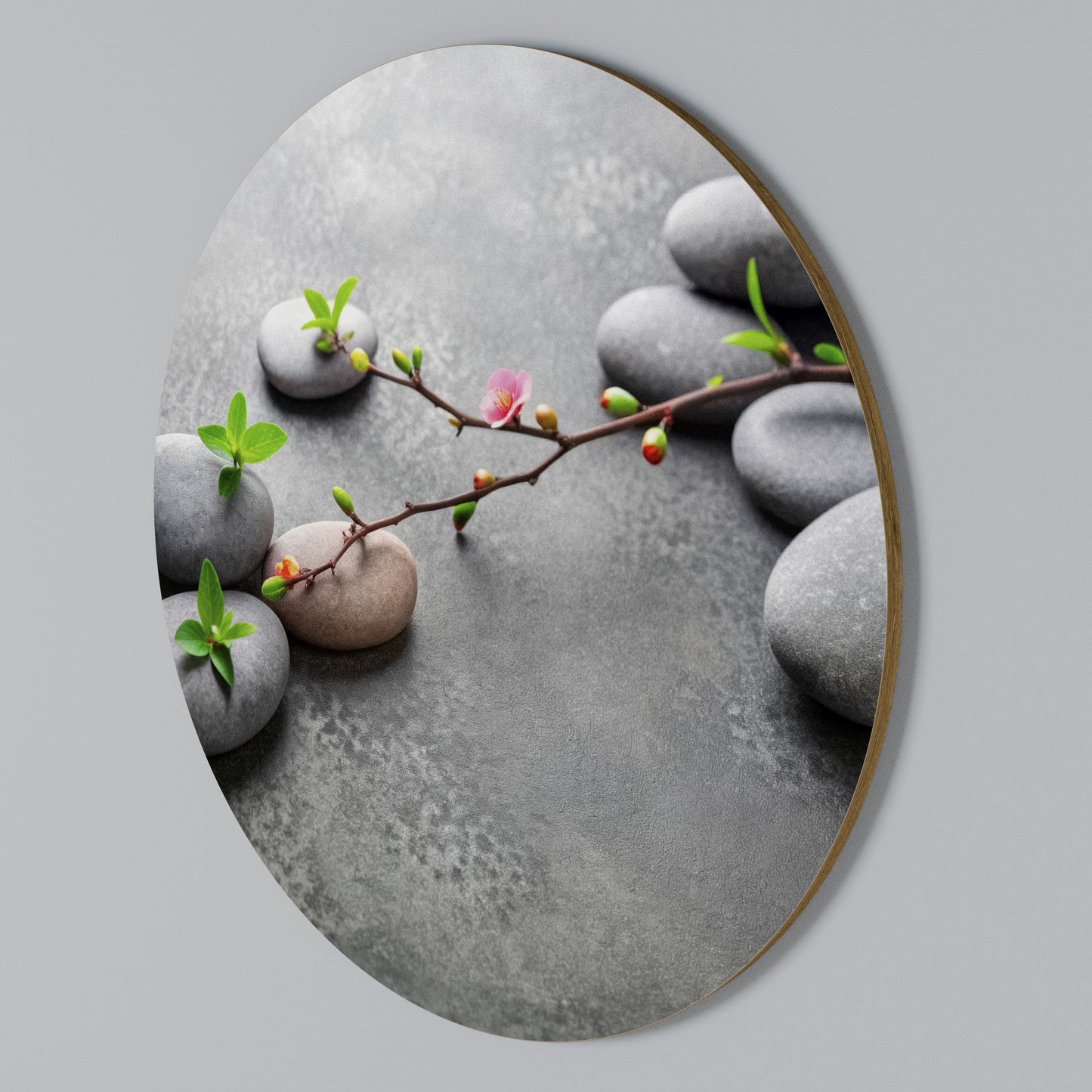 STONES AND BLOSSOMS Arte de Parede Redonda