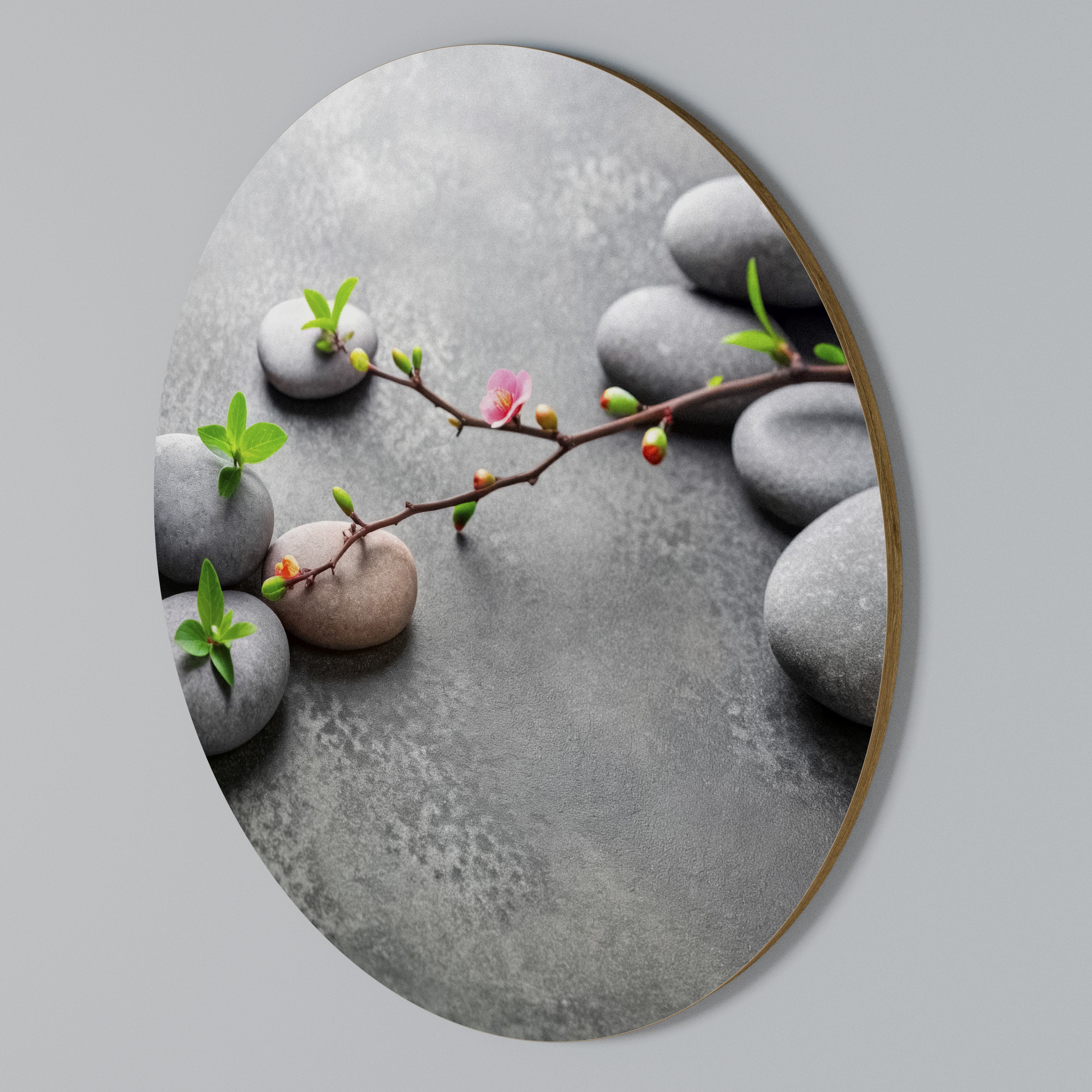 STONES AND BLOSSOMS Arte de Parede Redonda