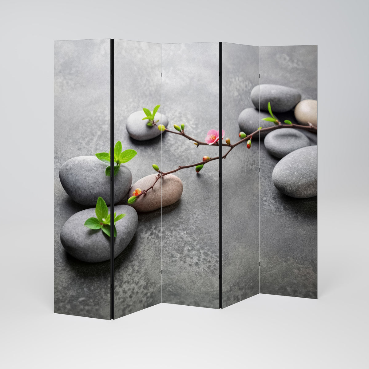 STONES AND BLOSSOMS Biombo de 5 Painéis