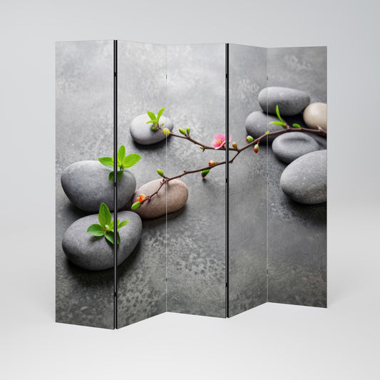 STONES AND BLOSSOMS Biombo de 5 Painéis