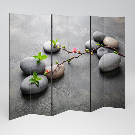 STONES AND BLOSSOMS Biombo de 6 Painéis