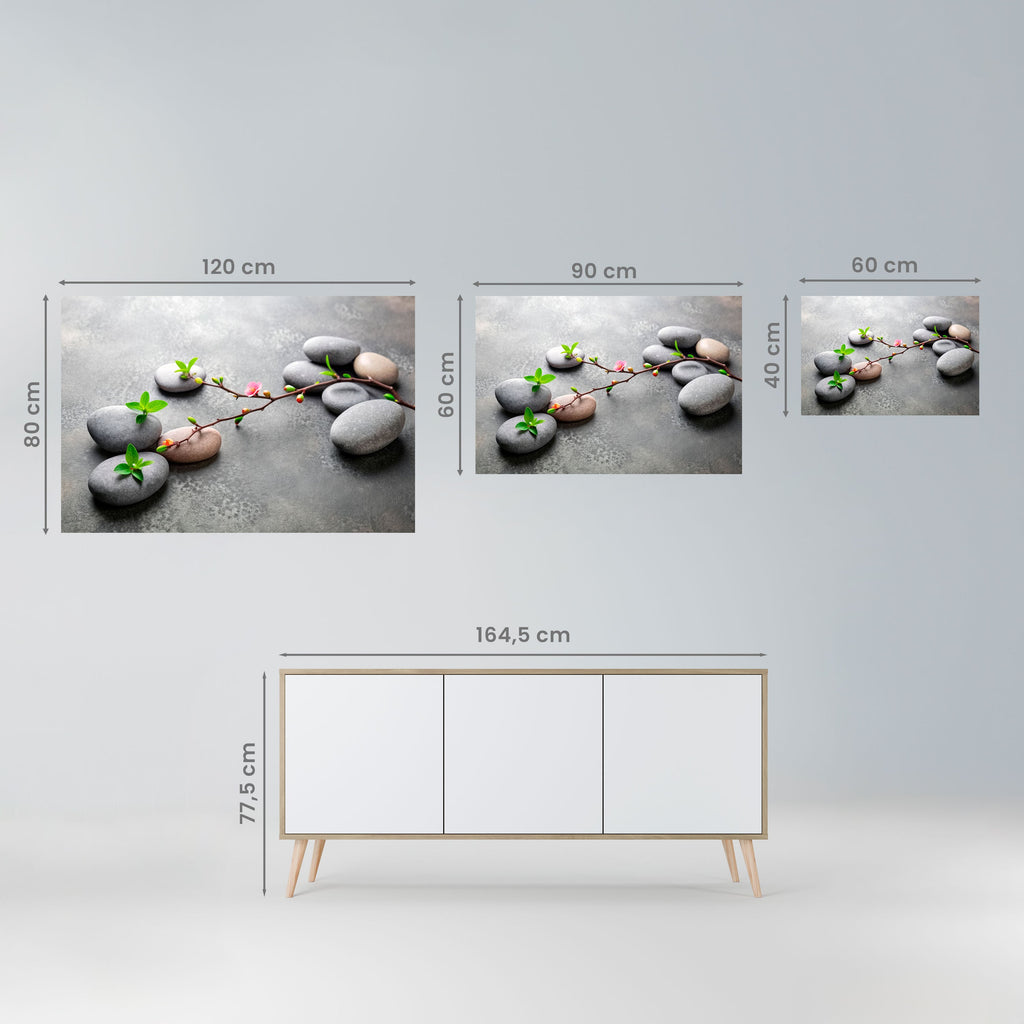 STONES AND BLOSSOMS Peel and Stick Horizontal Poster