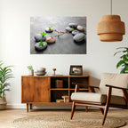 STONES AND BLOSSOMS Peel and Stick Horizontal Poster