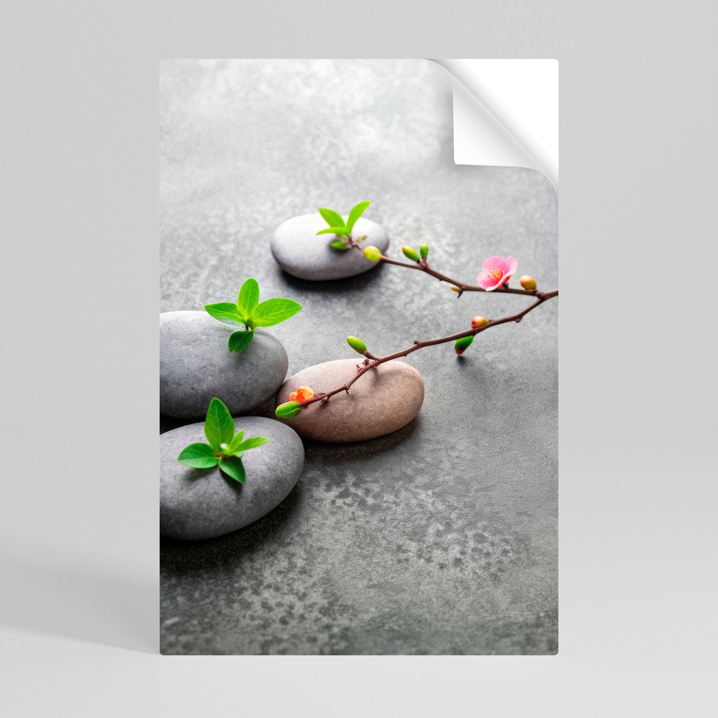 STONES AND BLOSSOMS Póster Autocolante Vertical