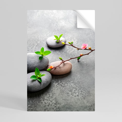 STONES AND BLOSSOMS Póster Autocolante Vertical